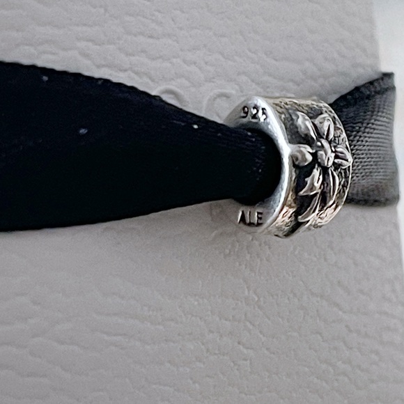 Pandora 2 sided oval Poinsettia Charm •Retired - Picture 5 of 5